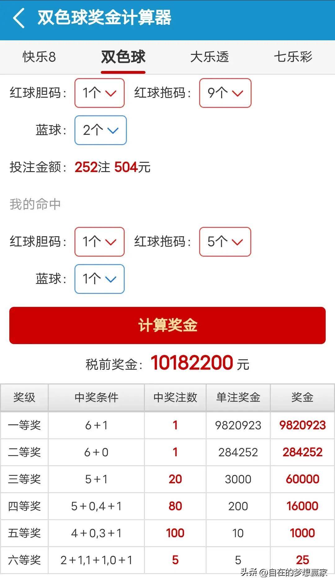 双色球复式中奖计算器双色球复式中奖计算器-第3张图片