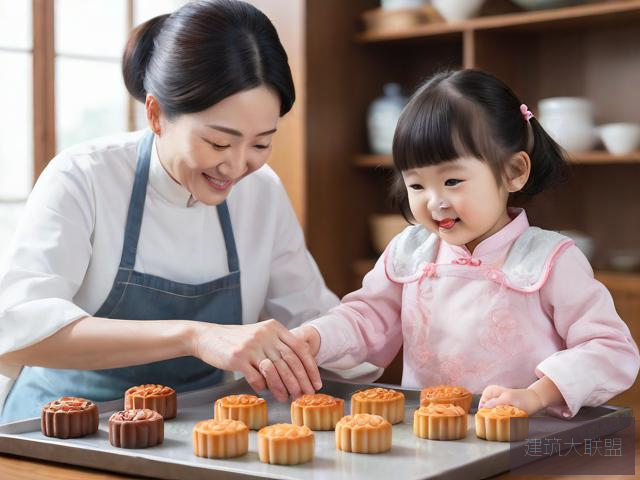 妈妈女儿齐上阵话亲情共做月饼